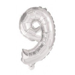 Globo Gigante nº 9 color plata de 86cm