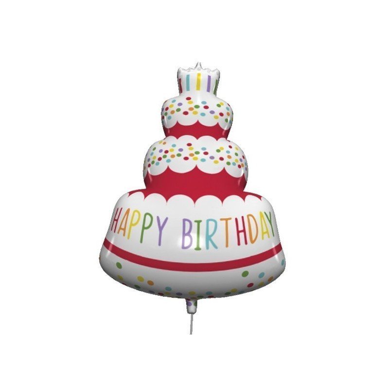 Globo foil Tarta Happy Birthday de 96cm
