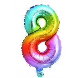 Globo número 8 Multicolor de 34cm