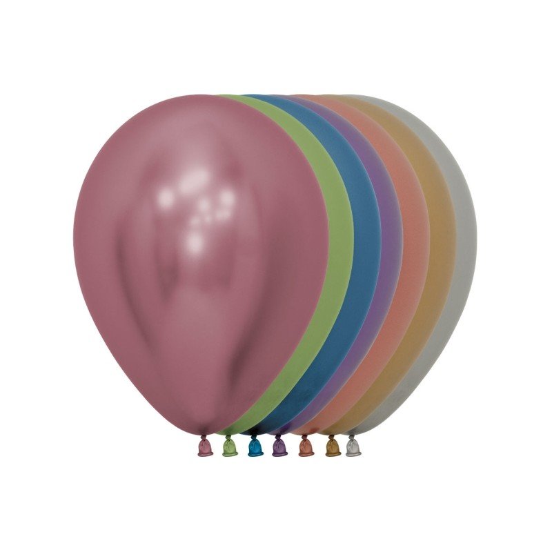 Globos látex Reflex Colores Surtidos de 12.5cm(50 ud)