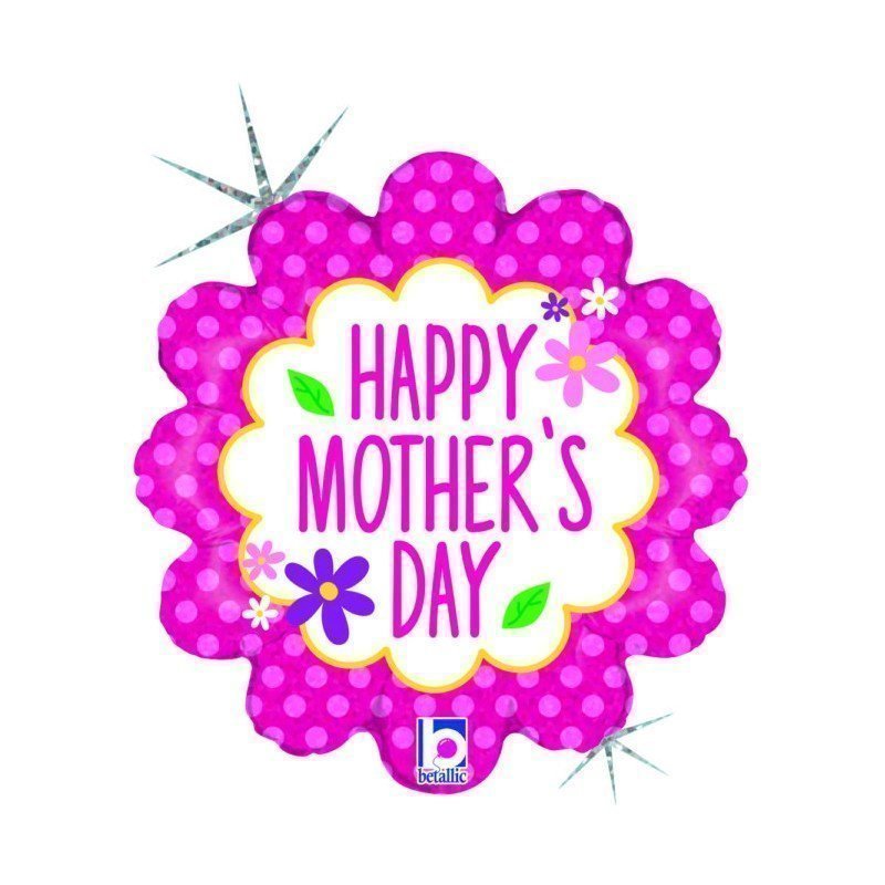 Globo Flor "Happy Mother's Day" de 45cm