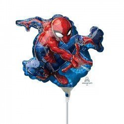 Globo Spiderman foil palito sin inflar de 25cm