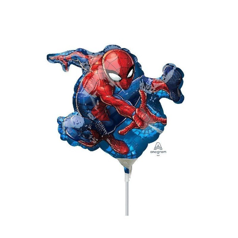 Globo Spiderman foil palito sin inflar de 25cm3466602 Anagram