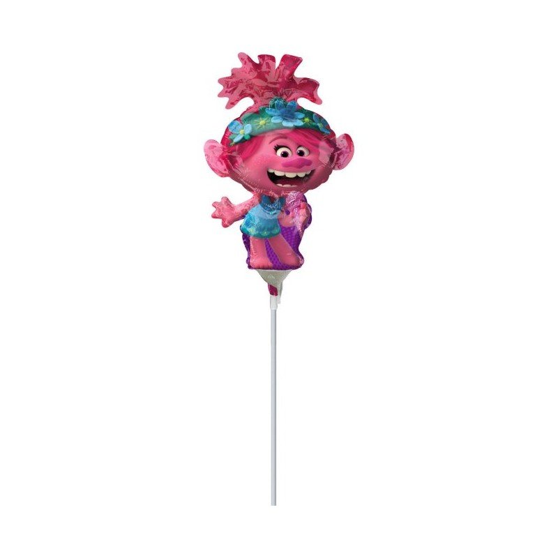 Globo Trolls Poppy Palito sin inflar de 30cm