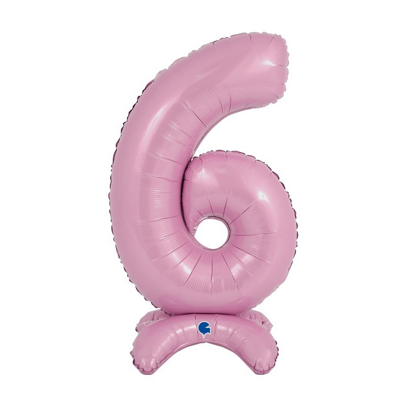 Globo Número 6 Rosa Pastel Standup de 64cmGR-25076 Grabo