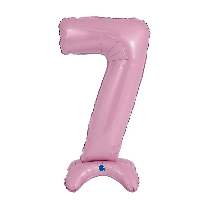 Globo Número 7 Rosa Pastel Standup de 64cm