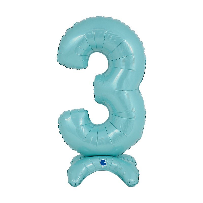 Globo Número 3 Azul Pastel Standup de 64cmGR-25063 Grabo