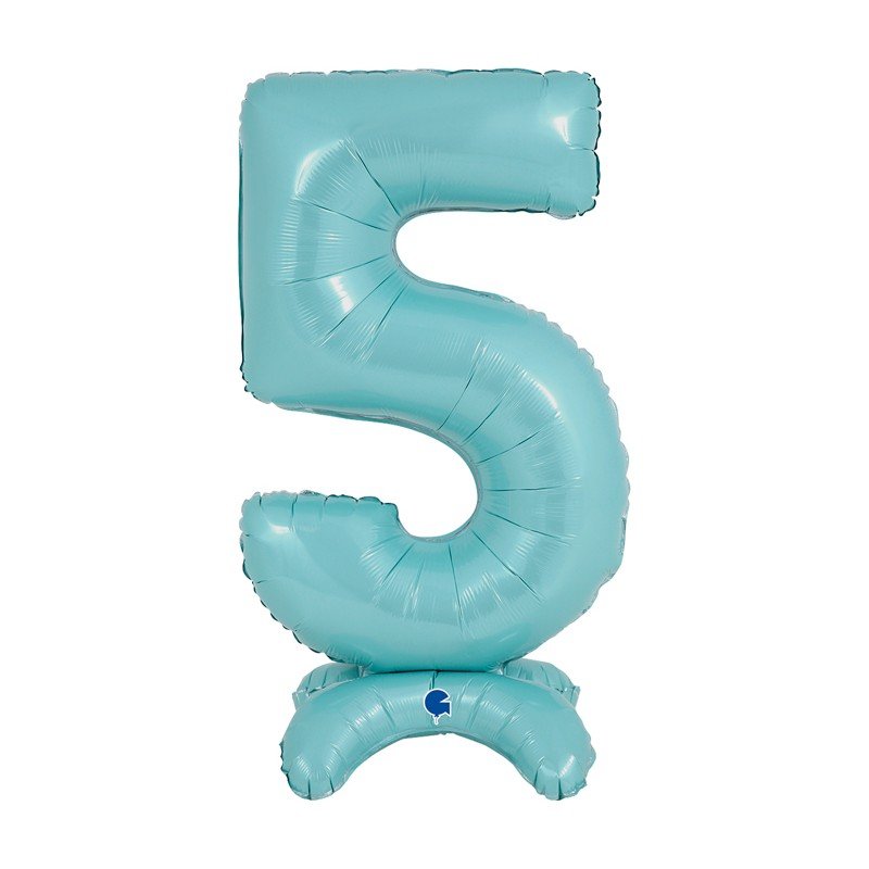 Globo Número 5 Azul Pastel Standup de 64cmGR-25065 Grabo
