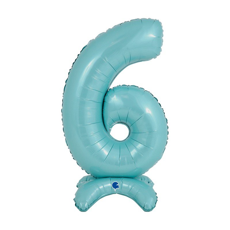 Globo Número 6 Azul Pastel Standup de 64cmGR-25066 Grabo