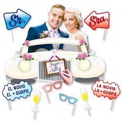 Marco Photocall Boda con accesorios