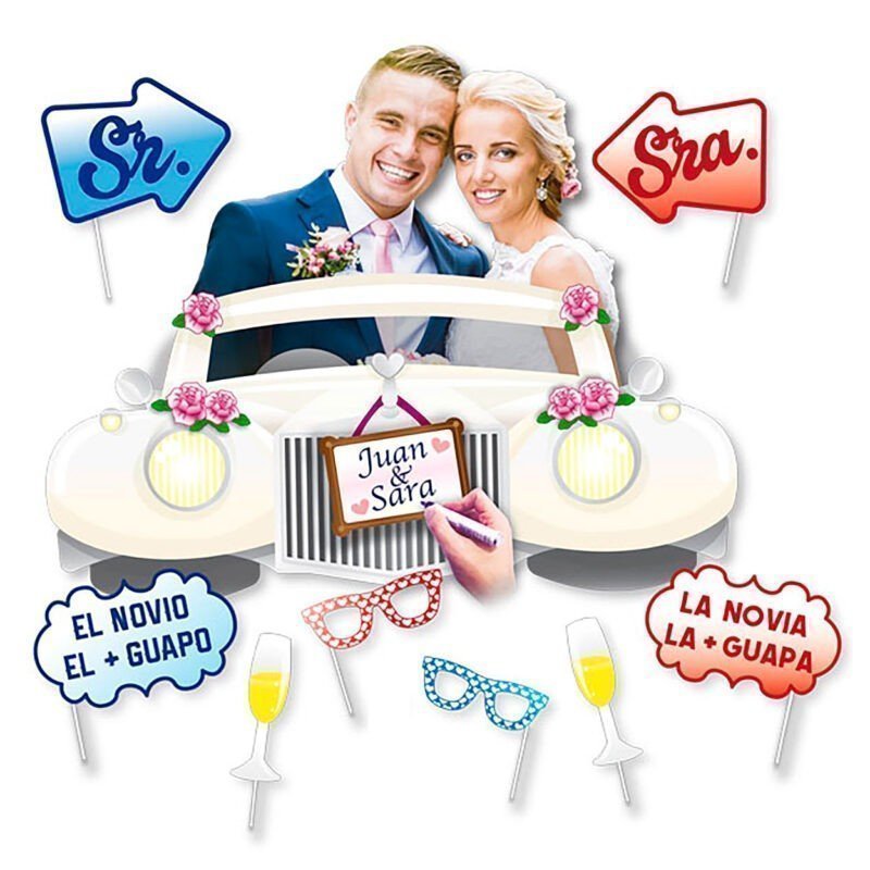 Marco Photocall Boda con accesorios