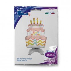 Globo Tarta "Happy Birthday" Standup de 97cm