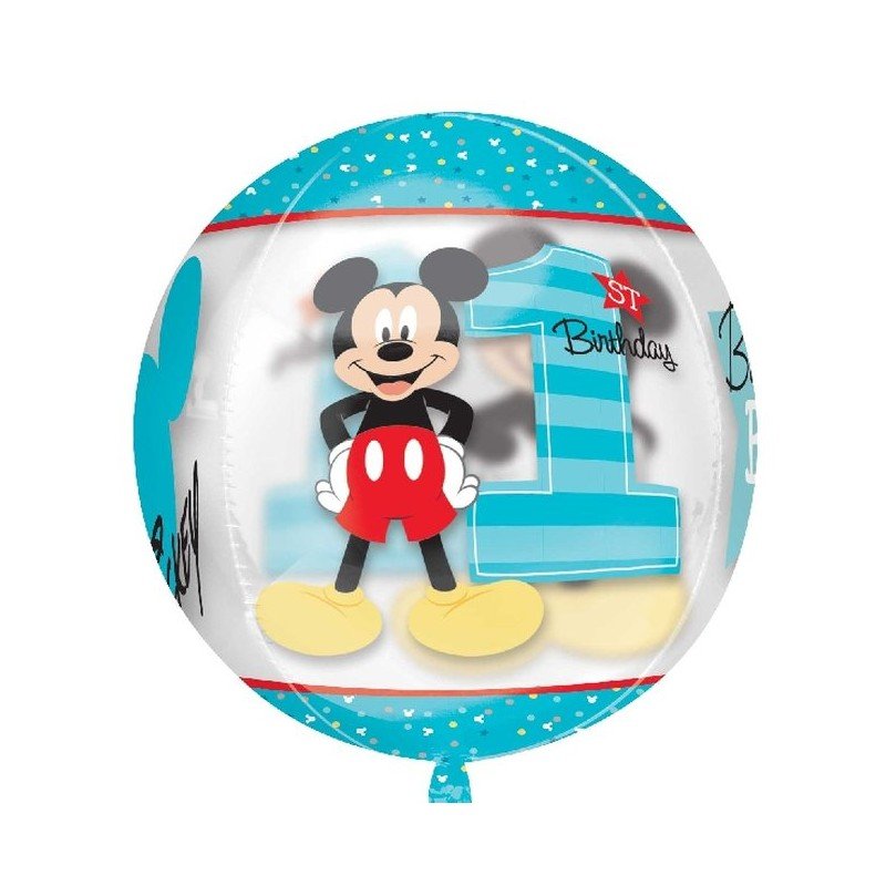 Globo Mickey Número 1 Esferico de 38cm3434601 Anagram