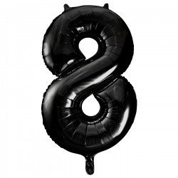GLOBO GIGANTE NUMERO Nº8 Color Negro (Altura 86cm, Empaquetado)