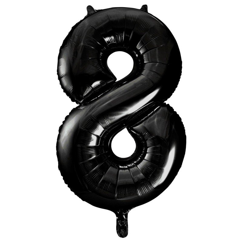 GLOBO GIGANTE NUMERO Nº8 Color Negro (Altura 86cm, Empaquetado)