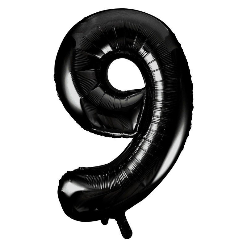 GLOBO GIGANTE NUMERO Nº9 Color Negro (Altura 86cm, Empaquetado)