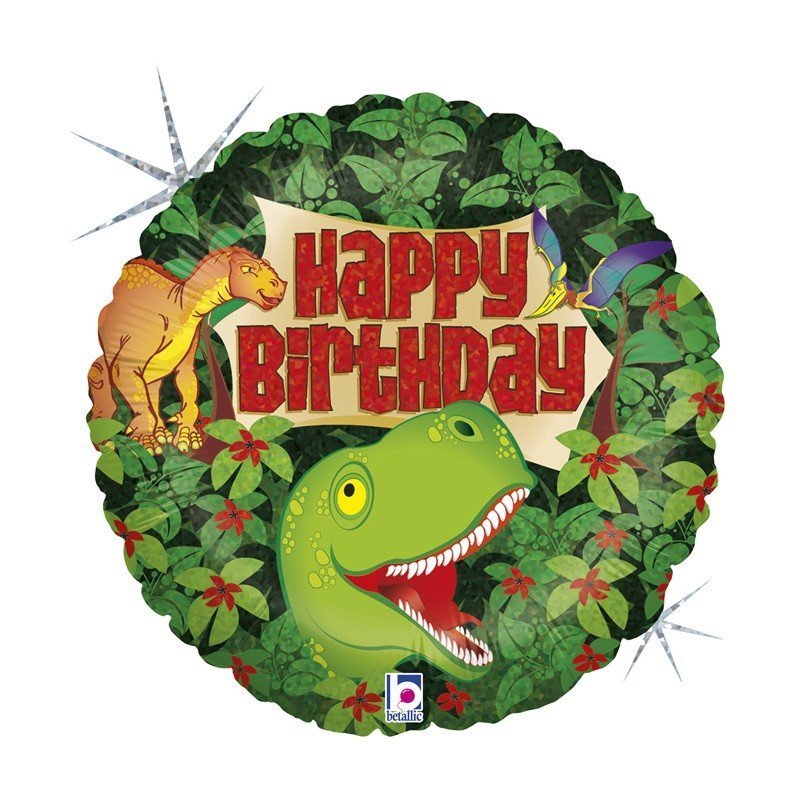 Globo Dinosaurios Happy Birthday de 45cm