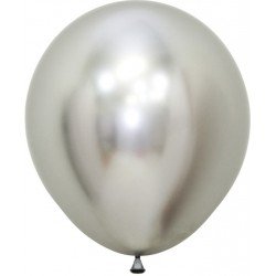 Globos Reflex Plata R18 de 45cm Aprox. (15 UD)