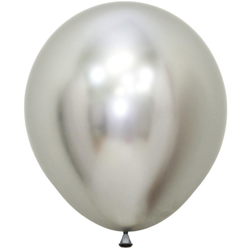 Globos Reflex Plata R18 de 45cm Aprox. (15 UD)