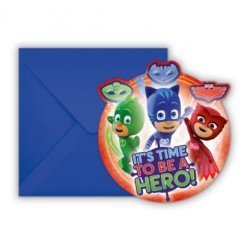 Invitaciones Pj Masks de 14cm (6)
