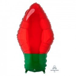 Globo Bombilla Roja de 55cm
