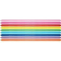 Globos Moldeables de (160) 2,5 cm x 15 cm Color Surtidos Solidos (100 ud)