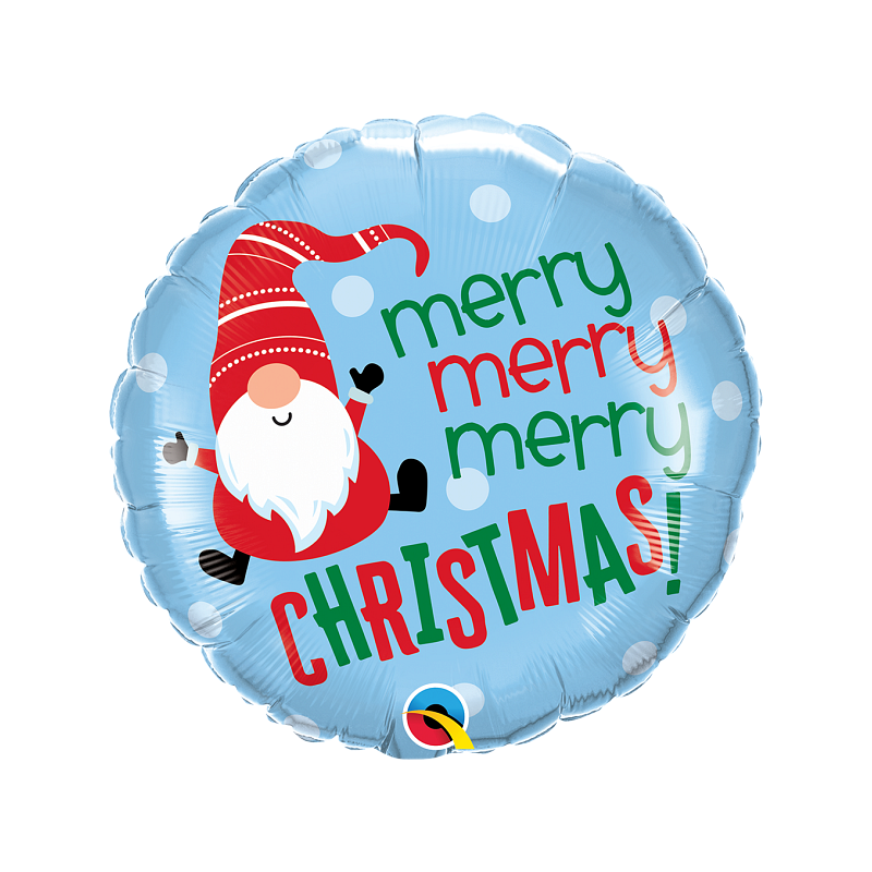 Globo Gnomo Merry Christmas de 45cm