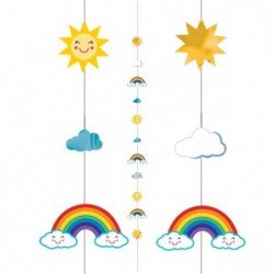 Tira Cinta Decorativas Nubes, sol y arcoiris para globos