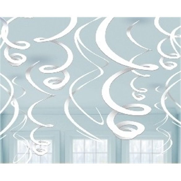 Decoracion Colgantes Espirales de Color Blanco (12 de 55,8 cm)