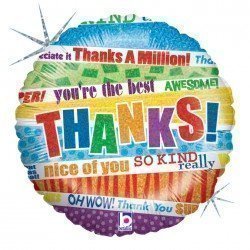 Globo Foil "Thanks" de 45cm