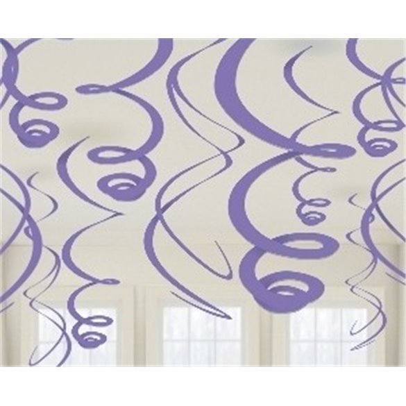 Decoracion Colgantes Espirales de Color Morado (12 de 55,8 cm)