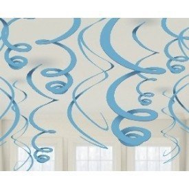 Decoracion Colgantes Espirales de Color Azul Caribe (12 de 55,8 cm)