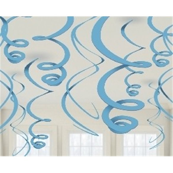 Decoracion Colgantes Espirales de Color Azul Caribe (12 de 55,8 cm)