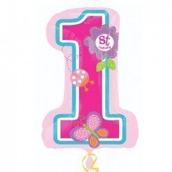 Globo 1º Cumpleaños Rosa de 70cm