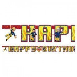 Banderin Happy Birthday Bombero Sam de 180cm