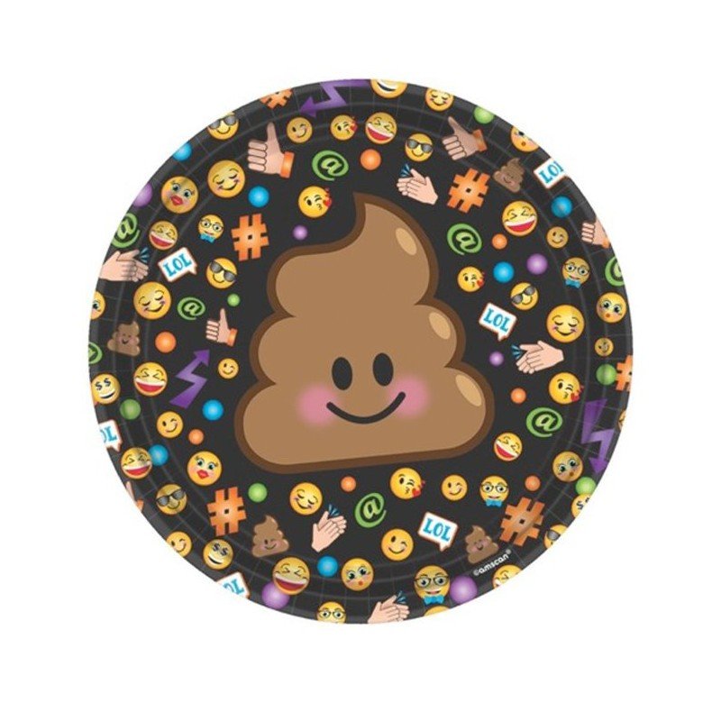 Platos Emoji Diseño Black 17 cm (8)541681 Amscan