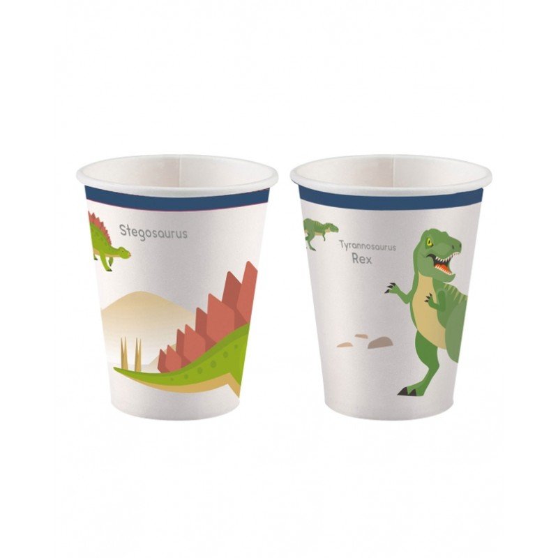 Vasos Dinosaurios cartón (8)9903971 Amscan