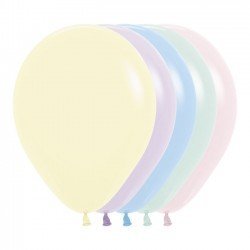 Globos Látex R5 Colores Surtidos Pastel Talco de 13cm aprox (100 ud)