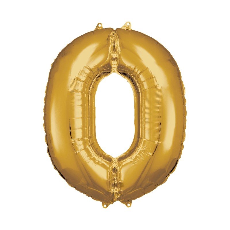 GLOBO GIGANTE NUMERO Nº0 Color Oro (Altura 83/86cm)