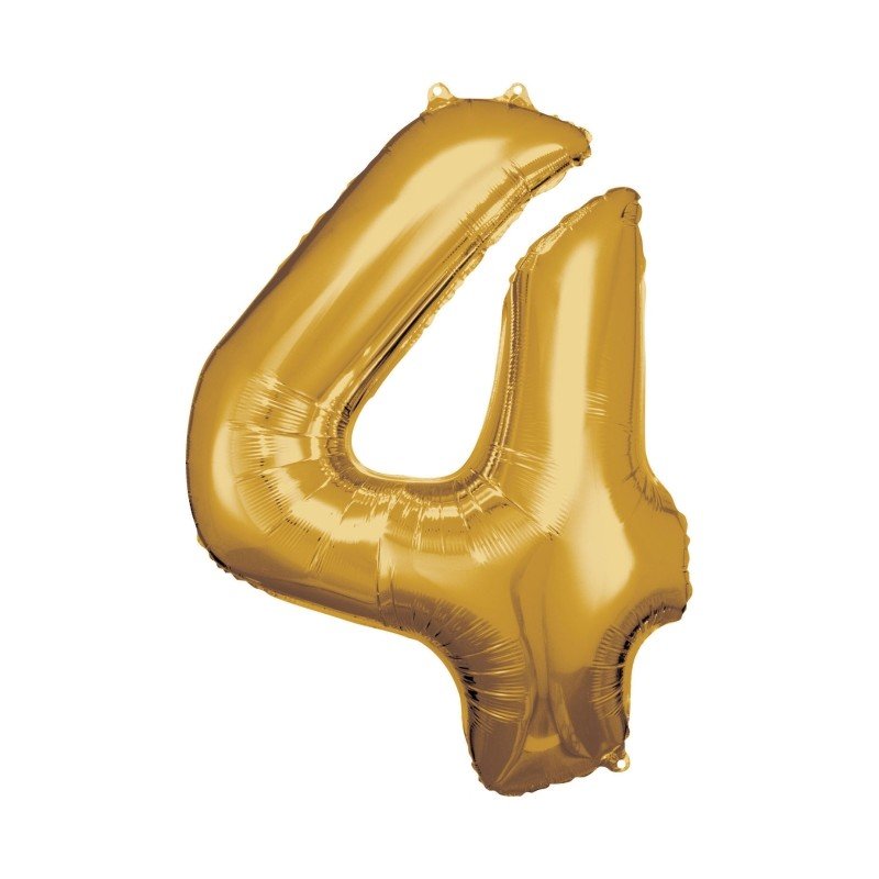 GLOBO GIGANTE NUMERO Nº4 Color Oro (Altura 83/86cm)9906269 Anagram