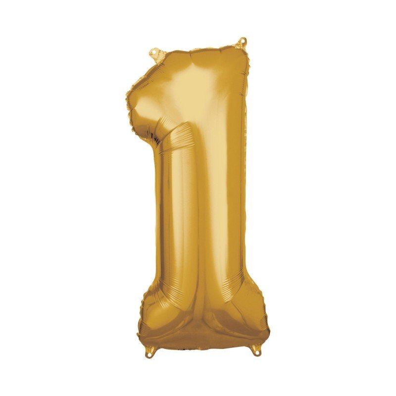 GLOBO GIGANTE NUMERO Nº1 Color Oro (Altura 83/86cm)