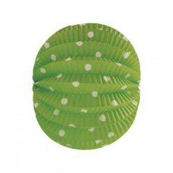 Farolillo de papel color Verde Lunar Blanco, de 22 cm.