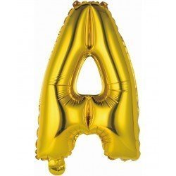 Globo Letra A Auto-Inflable Oro 34cm aprox.