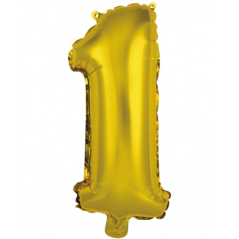 Globo Número 1 Auto-Inflable Oro 35cm aprox.9909679 Anagram