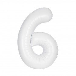 GLOBO GIGANTE NUMERO Nº6 Color Blanco Mate de 86cm
