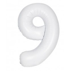 GLOBO GIGANTE NUMERO Nº9 Color Blanco Mate de 86cm