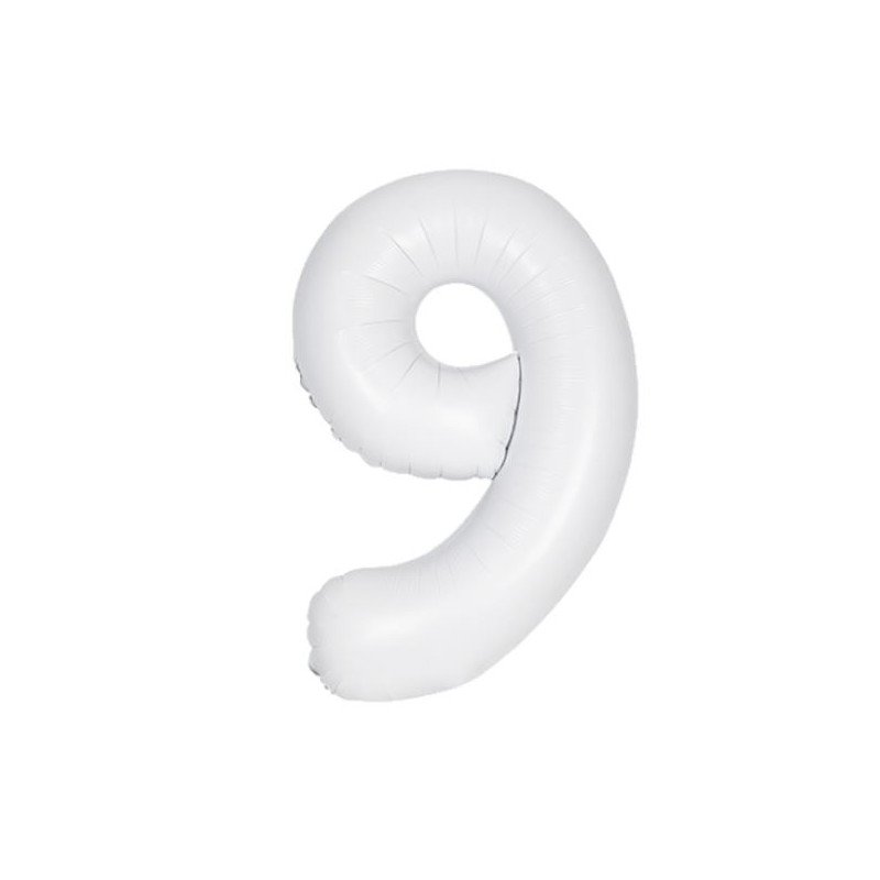 GLOBO GIGANTE NUMERO Nº9 Color Blanco Mate de 86cm