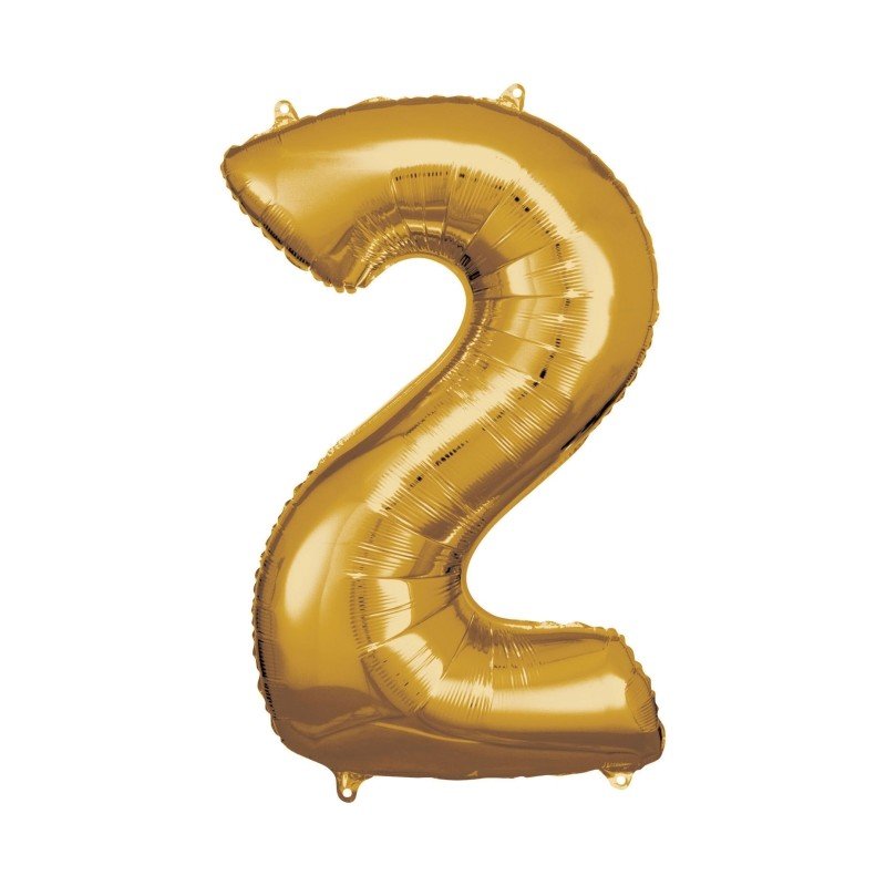 GLOBO GIGANTE NUMERO Nº2 Color Oro (Altura 83/86cm)