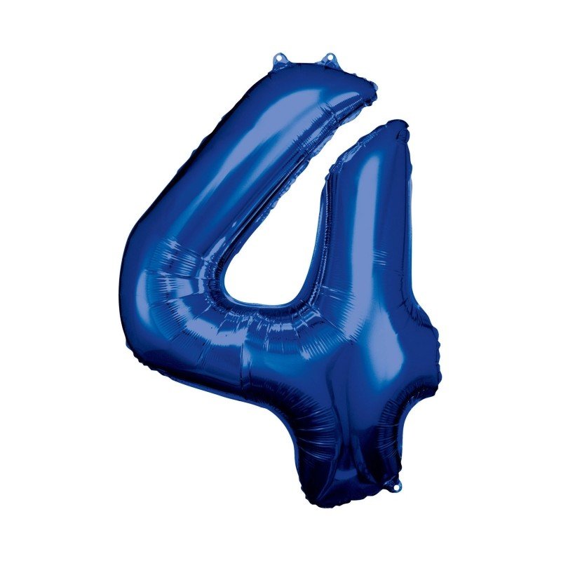 GLOBO GIGANTE NUMERO Nº4 Color Azul (Altura 83/86cm)
