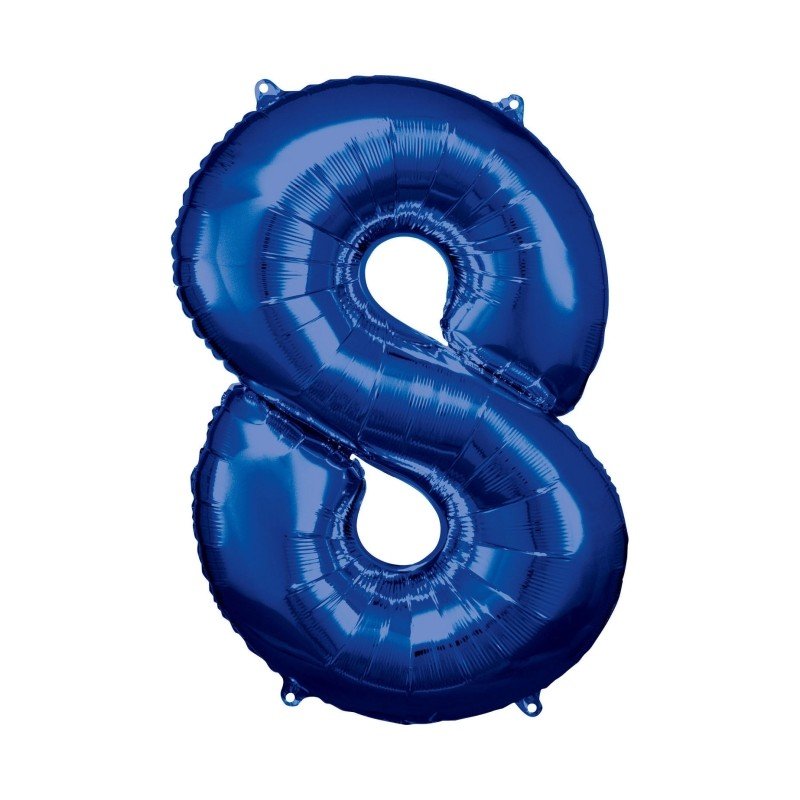 GLOBO GIGANTE NUMERO Nº8 Color Azul (Altura 83/86cm)